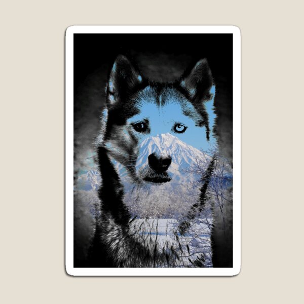 Husky Winter Magnet