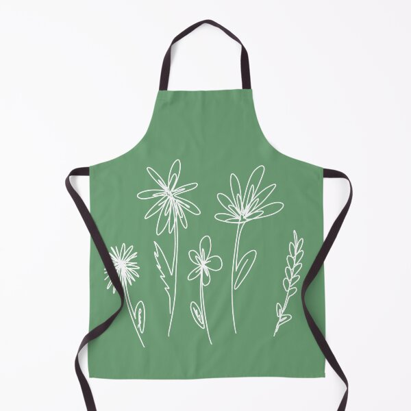 Item preview, White Line Flowers - Green Background designed and sold by laurenmoee.