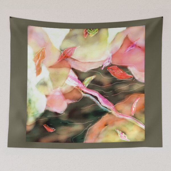 Item preview, Rocks and leaves abstract - pink designed and sold by Anne Huth.
