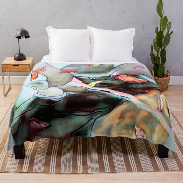 Item preview, Rocks and leaves abstract - blue designed and sold by Anne Huth.