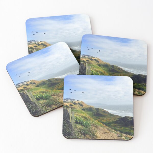Item preview, Ice plant cliff overlooking the Pacific Ocean designed and sold by MiaoMiaoYu.