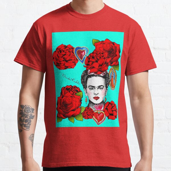 Frida Kahlo Red Rose Women/'s T-Shirt
