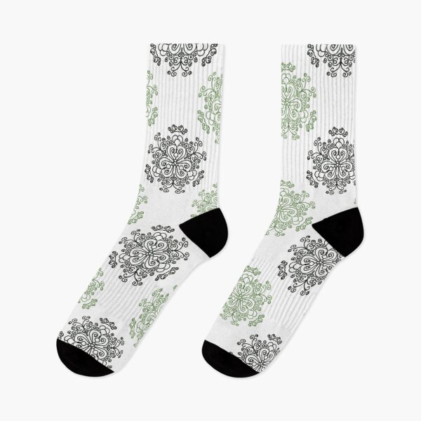 Item preview, Black and green floral ornament designed and sold by Anna Ratkevich.