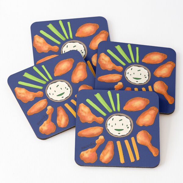 Item preview, Buffalo wings with Blue Cheese Smiley Sauce designed and sold by Snacks-At-3.
