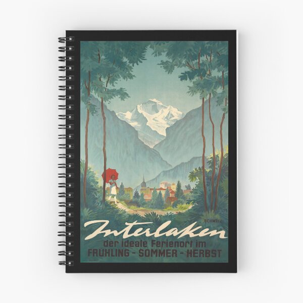 Artikelvorschau, retro classic Interlaken poster entworfen und verkauft von CorasPosters.