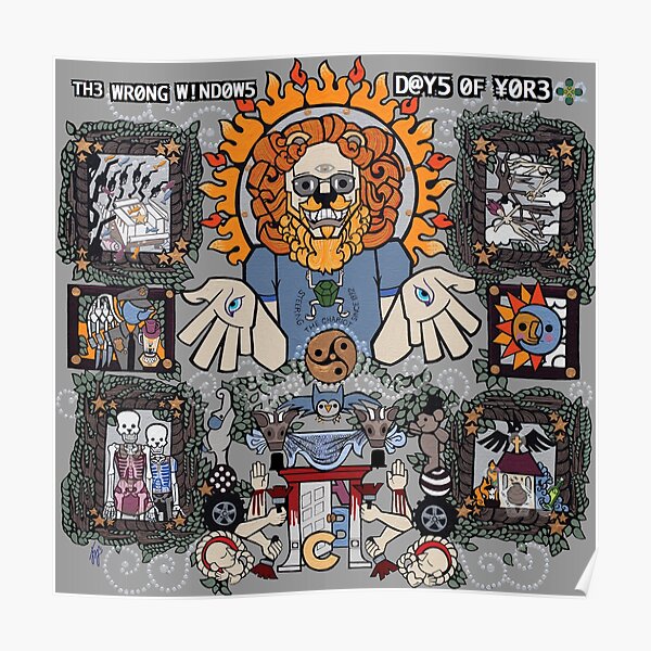 The Wrong Windows "Days of Yore" Vinyl Cover Painting "The Lion of Los Feliz" by Jennifer J. Jelenski Poster
