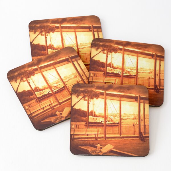 Item preview, Australian Scene - Golden glow over harbour designed and sold by Anne Huth.