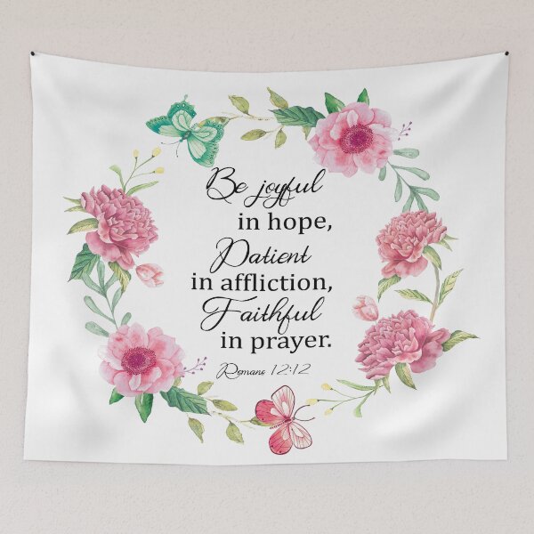 Item preview, Be joyful in hope, patient in affliction, faithful in prayer bible verse Romans 12 12 designed and sold by latiendadearyam.