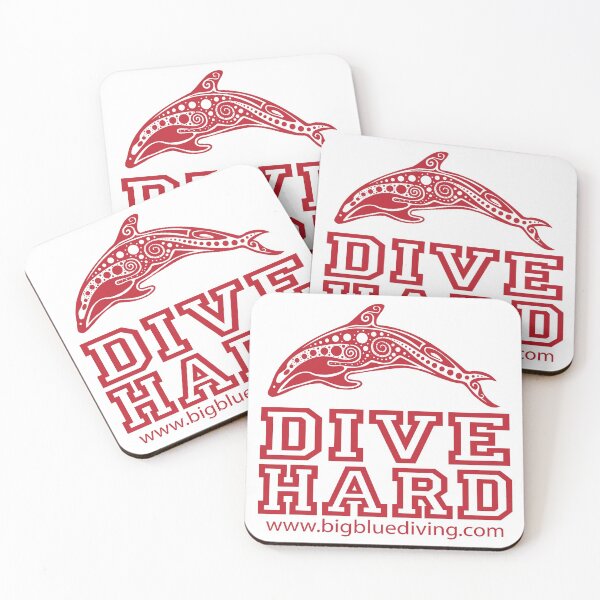 Item preview, Dive Hard Logo Maroon Red designed and sold by BigBlueDiving.