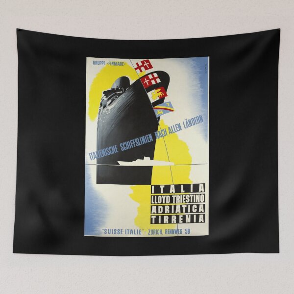Item preview, retro classic Italienische Schiffslinien poster designed and sold by CorasPosters.