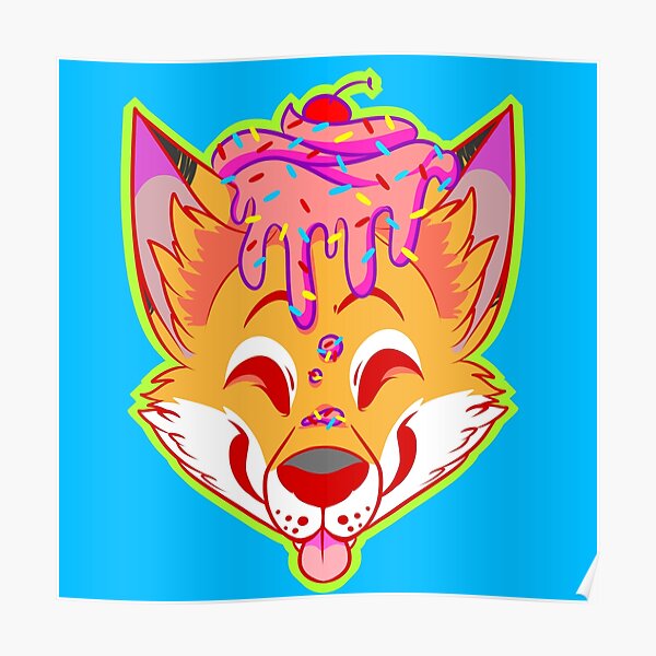 Cupcake Fox Poster