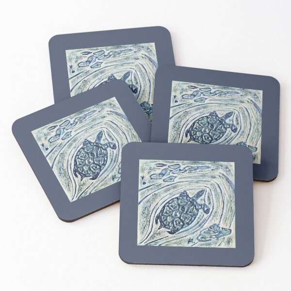 Item preview, Turtle Bas Relief Blue designed and sold by Anne Huth.