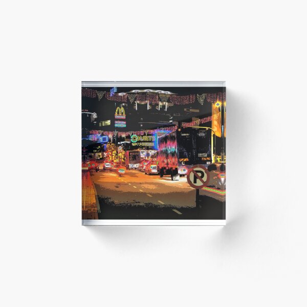 Down memory lane shopping at night Acrylic Block