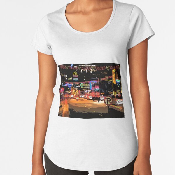 Down memory lane shopping at night Premium Scoop T-Shirt