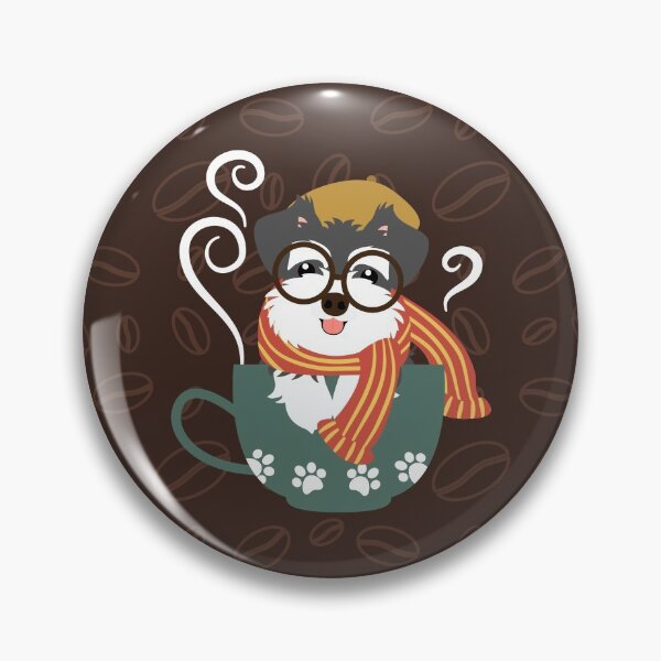 Item preview, Teacup Miniature Schnauzer Dog and Coffee Beans designed and sold by Lulupainting.