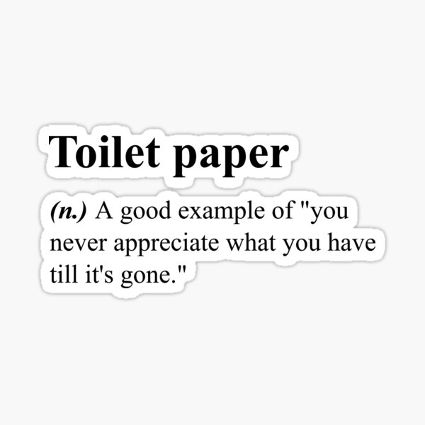 "Toilet paper word definition" Sticker for Sale by thanatat1999 Redbubble