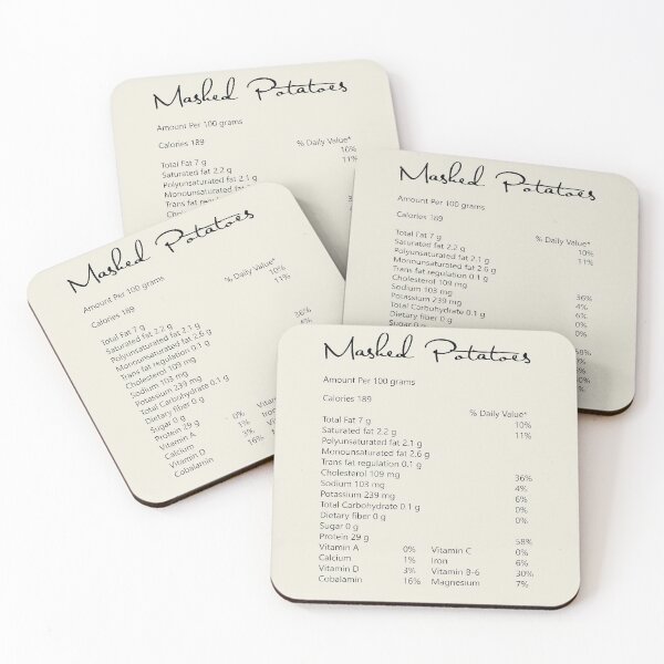 Item preview, Mashed Potatoes Nutrition facts designed and sold by hockeng.