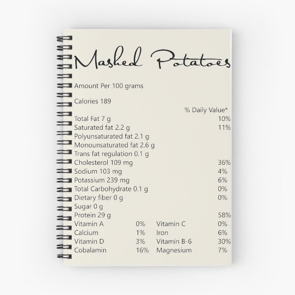 Item preview, Mashed Potatoes Nutrition facts designed and sold by hockeng.