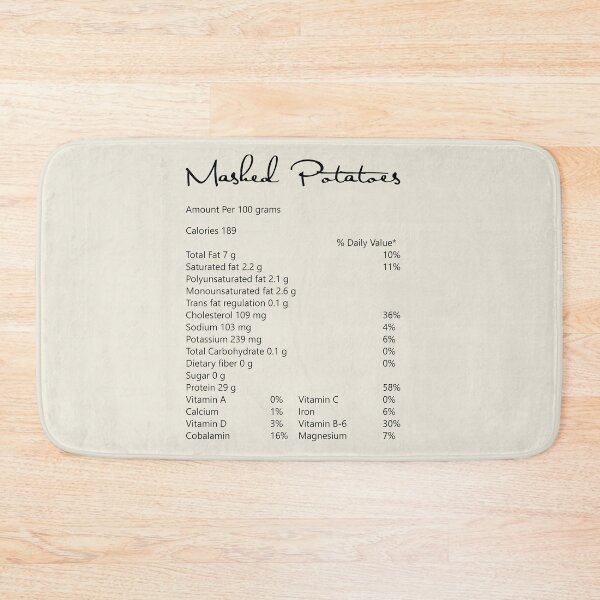 Item preview, Mashed Potatoes Nutrition facts designed and sold by hockeng.