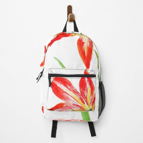Item preview, hand painted orange Hippeastrum vittatum montanine flower watercolor designed and sold by ColorandColor.