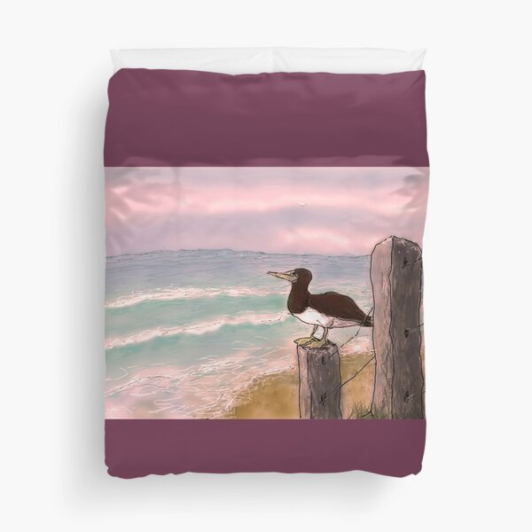 Booby bird - sunset Duvet Cover