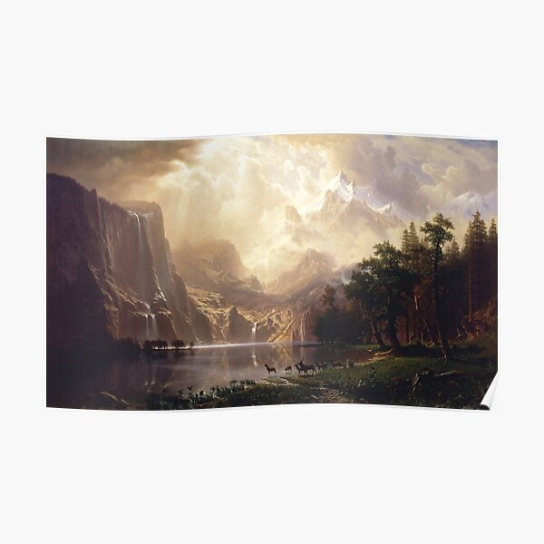 Albert Bierstadt Among The Sierra Nevada Mountains California 1868   Poster,504x498,f8f8f8 Pad,600x600,f8f8f8 