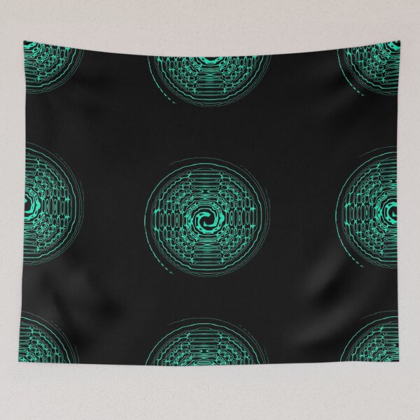 Item preview, Teal Swircles on Black designed and sold by AlteredAtelier.