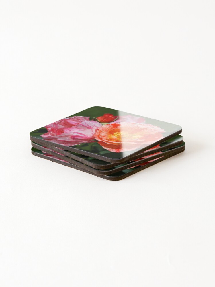 Thumbnail 4 of 5, Coasters (Set of 4), Red Scentimental Roses designed and sold by bubbleblue.
