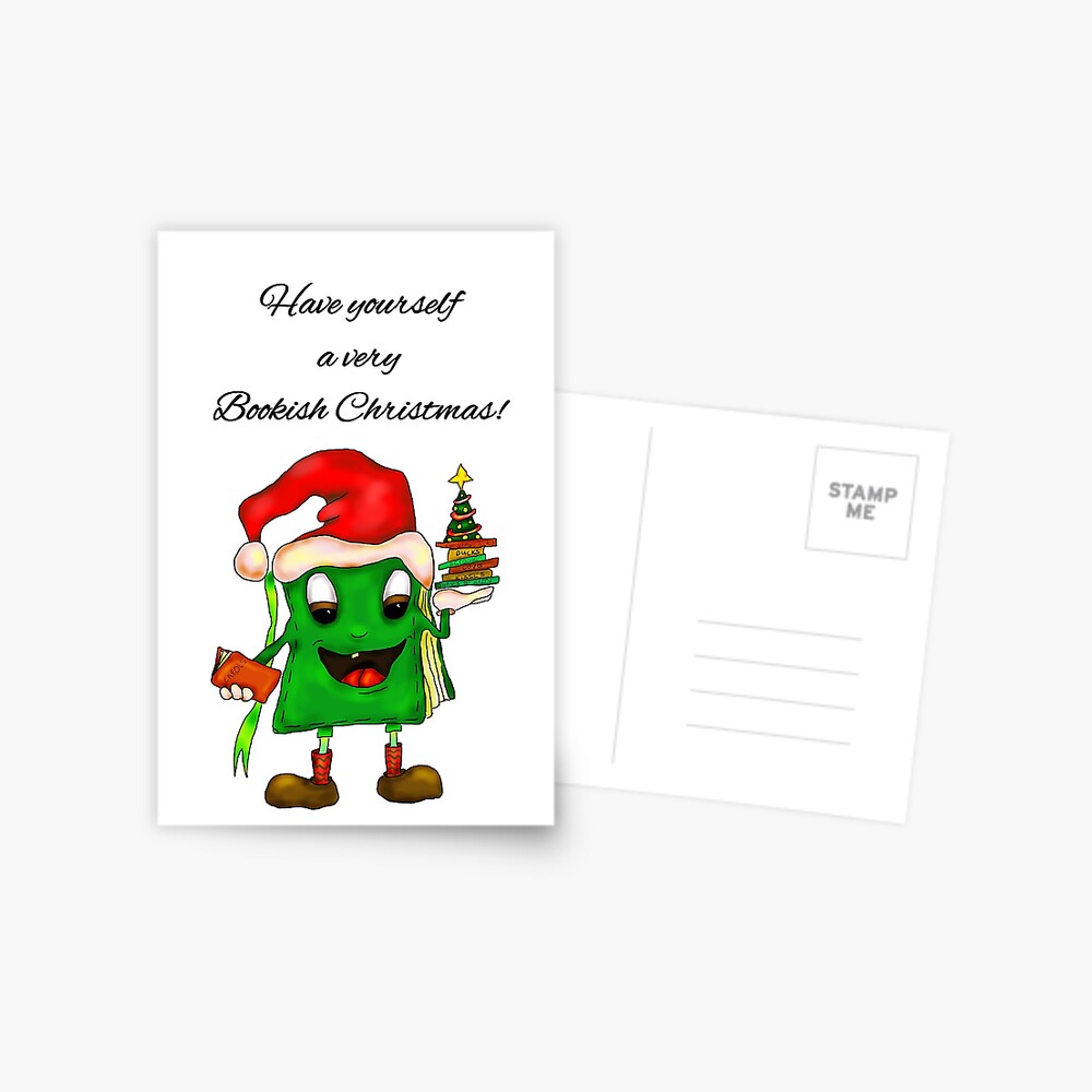 Have Yourself a very Bookish Christmas Greeting Card Postcard