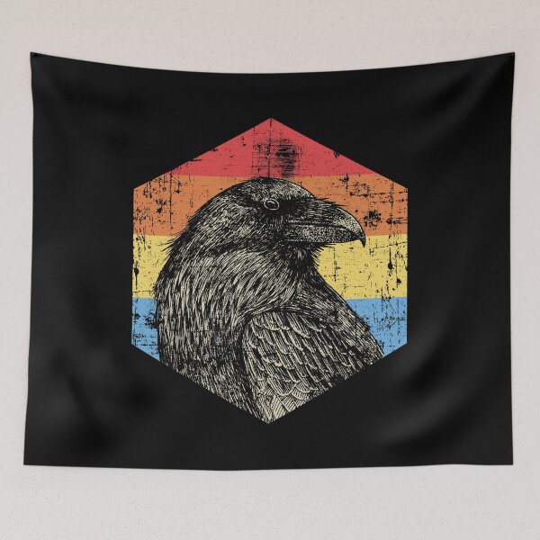 Item preview, Vintage Raven Art Bird Watching Animal designed and sold by WoodjohnTees.