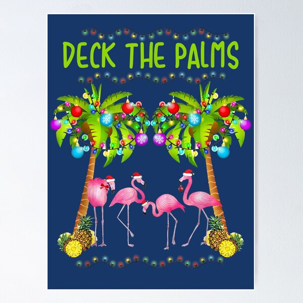 Artikelvorschau, Deck the Palms Merry Flamingo Weihnachts-T-Shirt entworfen und verkauft von dieuhuyen555.