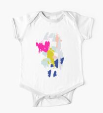 Acrylic paint brush strokes. One Piece - Short Sleeve