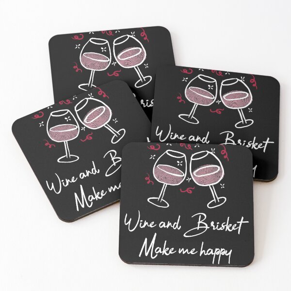 Item preview, Wine and Brisket make me happy designed and sold by E-Decor.