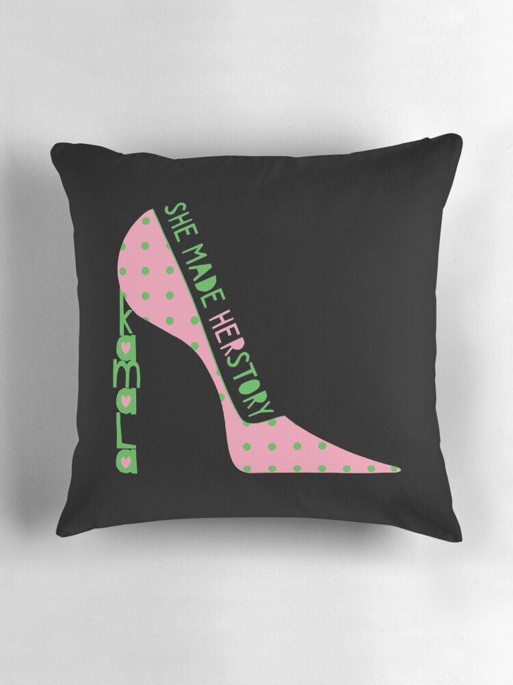 Thumbnail 3 of 4, Pillow, Kamala She Made Herstory Pink and Green designed and sold by 6256design.