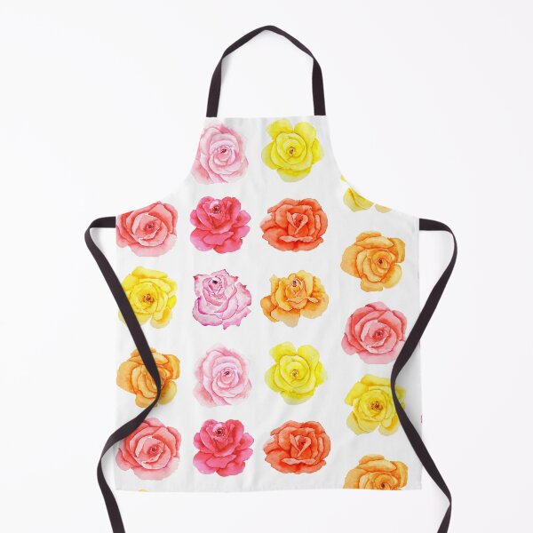 Item preview, hand painted 9 colorful watercolor pink red yellow orange roses designed and sold by ColorandColor.