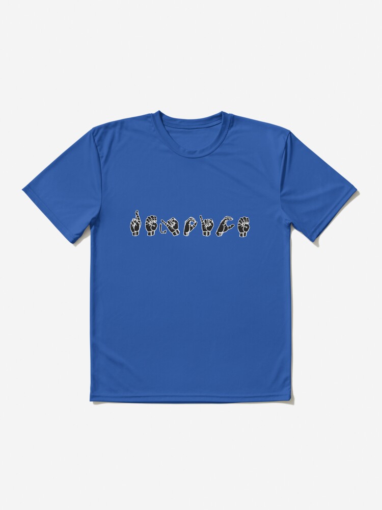 Alternate view of REJOICE ASL Sign Language Design Active T-Shirt