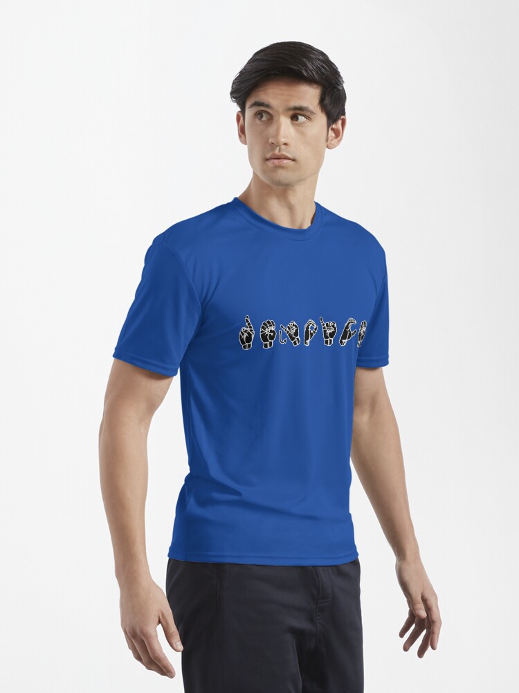 Alternate view of REJOICE ASL Sign Language Design Active T-Shirt