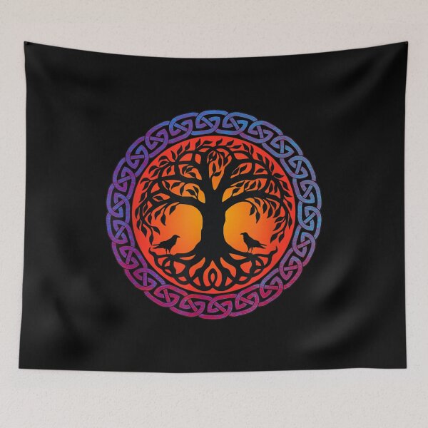 Item preview, Viking Yggdrasil World Tree the Sun & Ravens Hugin designed and sold by WoodjohnTees.