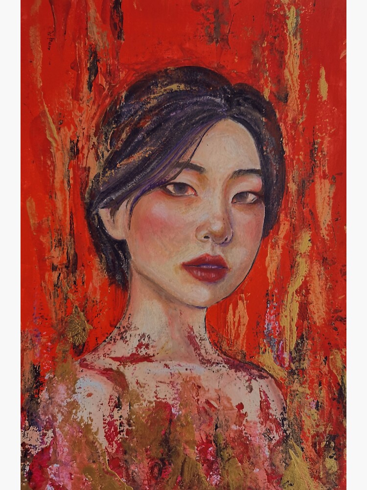 "East asian, Monolid portrait " Sticker for Sale by XixiAmethyst