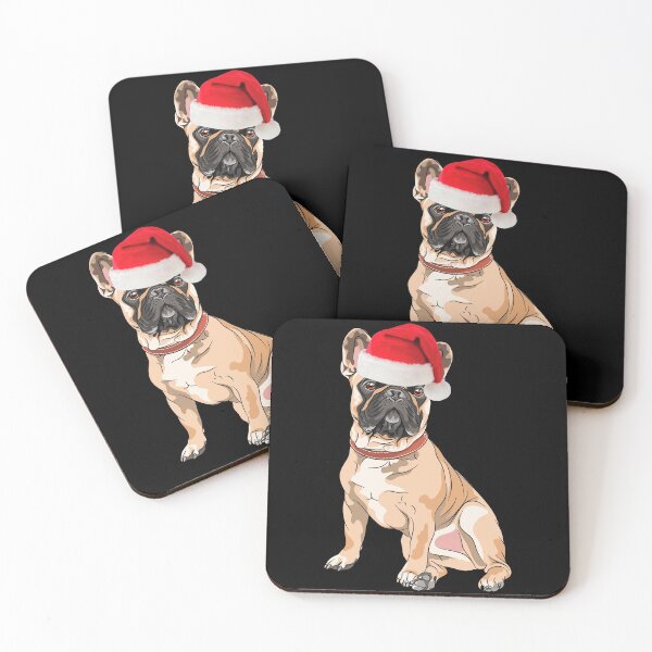 Item preview, Bulldog francés Navidad Santa Frenchie Navidad Crema Frenchie Fawn Frenchie Regalo designed and sold by FunShirtDesigns.