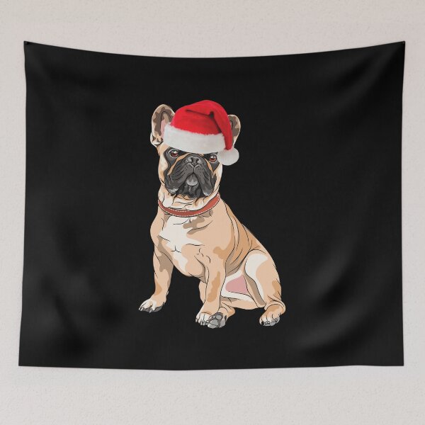 Item preview, Bulldog francés Navidad Santa Frenchie Navidad Crema Frenchie Fawn Frenchie Regalo designed and sold by FunShirtDesigns.
