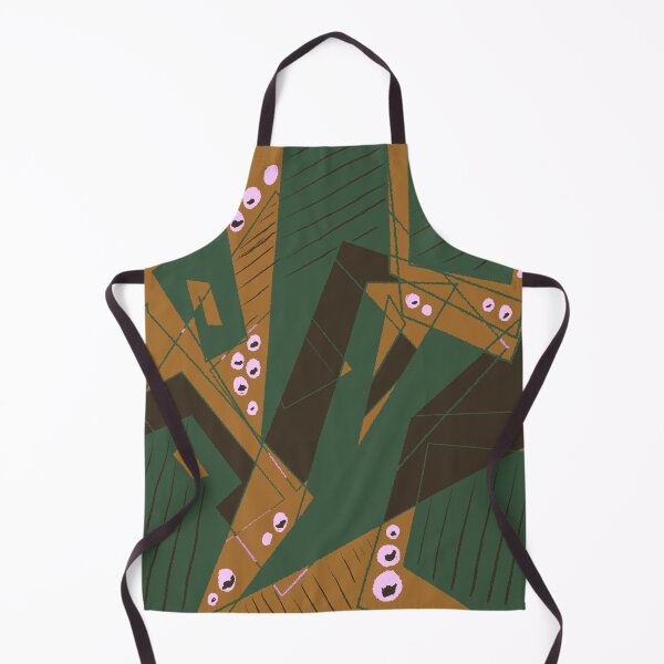 Item preview, Abstract shapes in ocher, green and pink with circles designed and sold by emm-j.