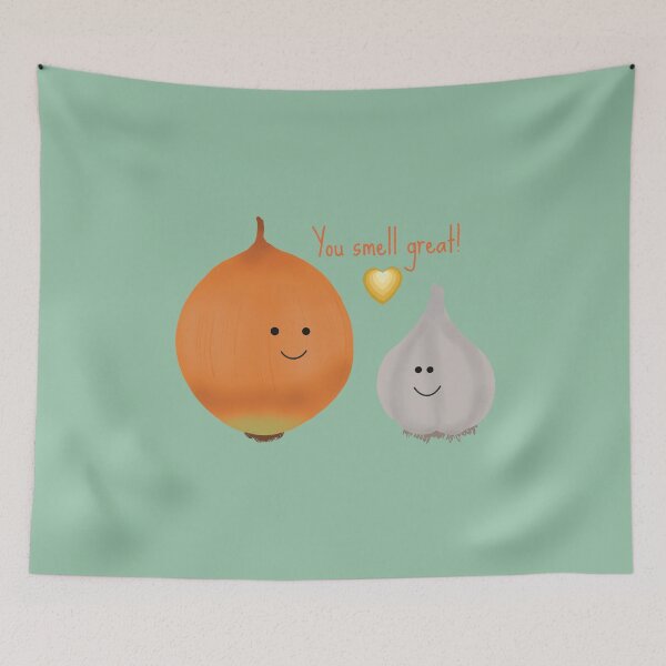Item preview, Cute Onion and Garlic, You Smell Great (green) designed and sold by jvcoart.