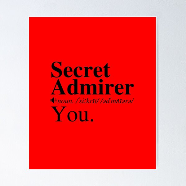 You're My Secret Admirer (Definition) Poster for Sale by mind-illusions