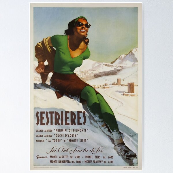 Artikel-Vorschau von retro classic Sestrieres poster, designt und verkauft von CorasPosters.