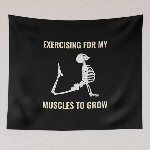 Item preview, Bodybuilding Gym Skeleton Yoga Puns Funny Muscle Jokes designed and sold by TastefulTees.
