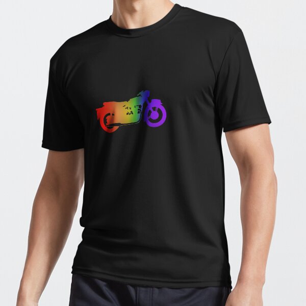 Rainbow Motorcycle Silhouette (Triumph) Active T-Shirt