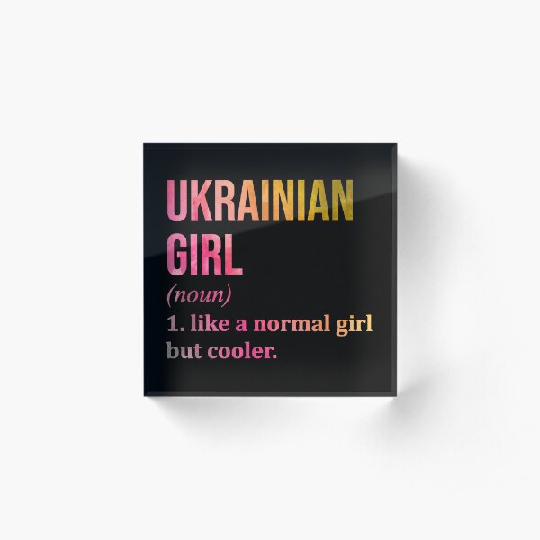 Ukrainian Girl Funny Saying in Watercolor Acrylic Block