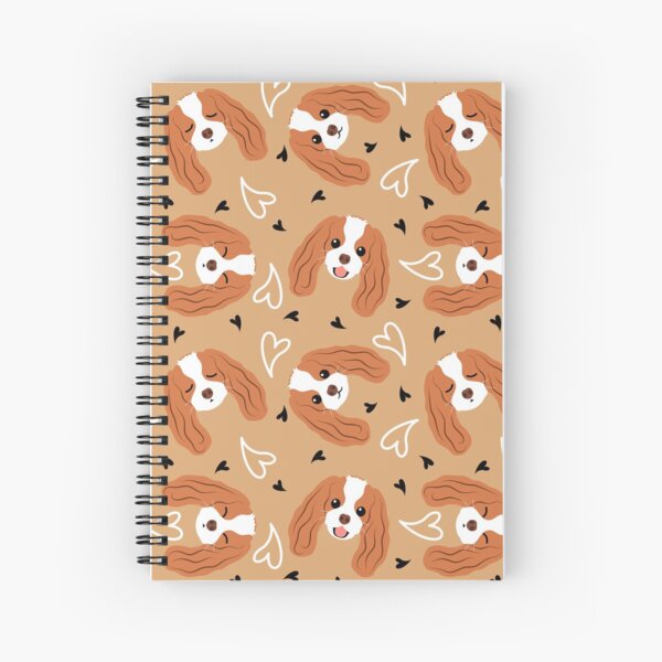 Cute Cavalier King Charles Spaniel Emoji Spiral Notebook