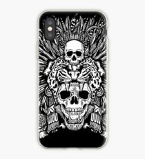 Vinilo o funda para iPhone Aztec Jaguar Mask and Macuahuitl